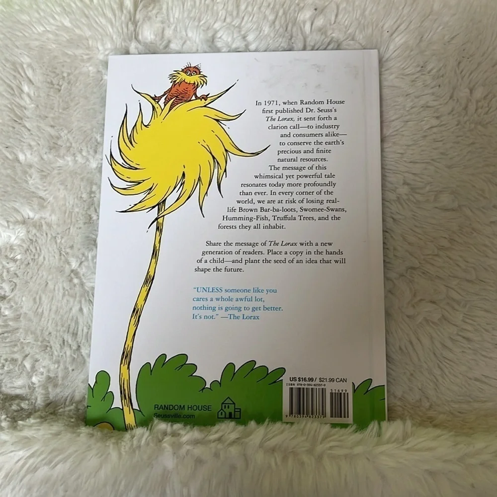 Book by DR Seuss The Lorax an iconic book for all ages kids and adults NWT